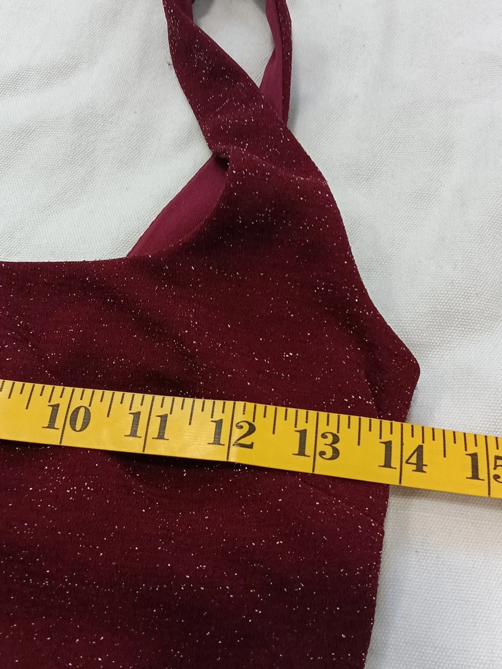 Francesca's Collections Small Sparkling Burgundy Wine Mini Faux Wrap Dress